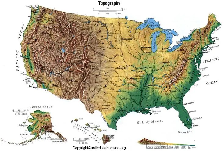 US Terrain Map United States Terrain Map USA Terrain Map Us 