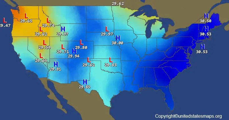 Decoding The Skies Your Guide To The US Barometric Pressure Map Us Pressure Map 