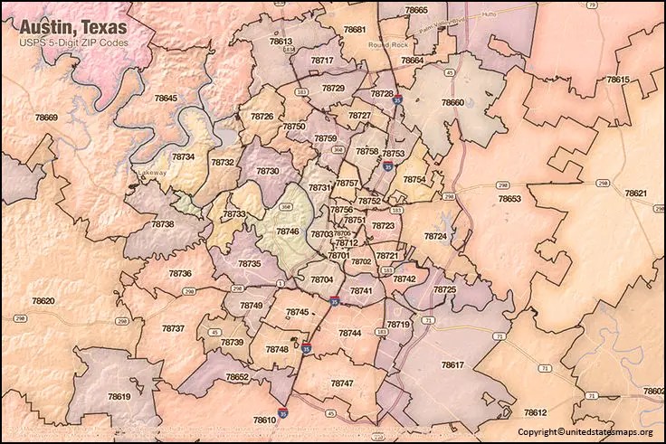 Austin Zip Code Map Zip Code Map For Austin Texas Austin Map Zip Codes 