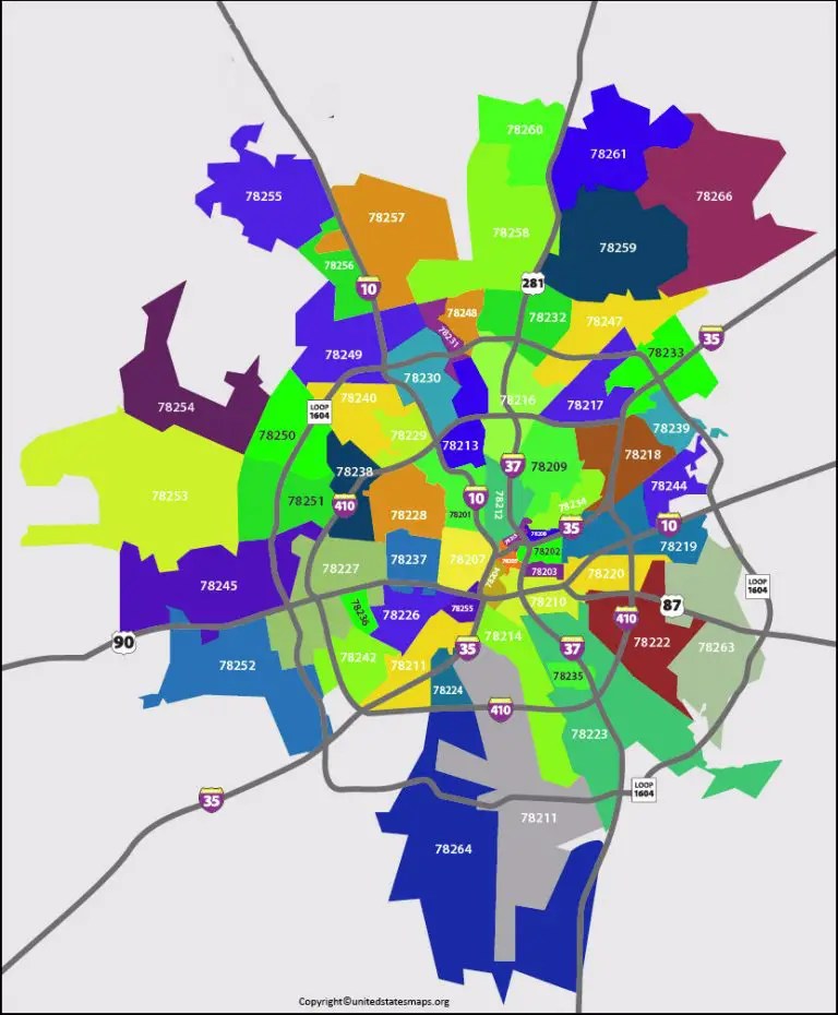 San Antonio Zip Code Map Map Of San Antonio Zip Codes San Antonio Zip Code Map 768x930 