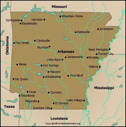 Arkansas On The Map Arkansas Labeled Map 