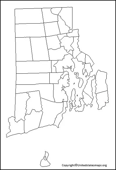 Empty Map Of The Rhode Island State Blank County Lines Activity Maps.