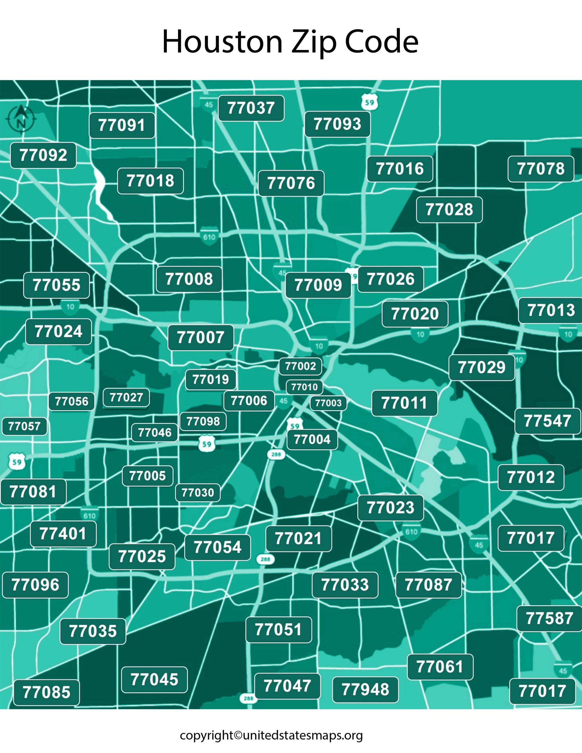 Houston Zip Code Map Map Of Houston Zip Codes Houston Zip Code Map Scaled 