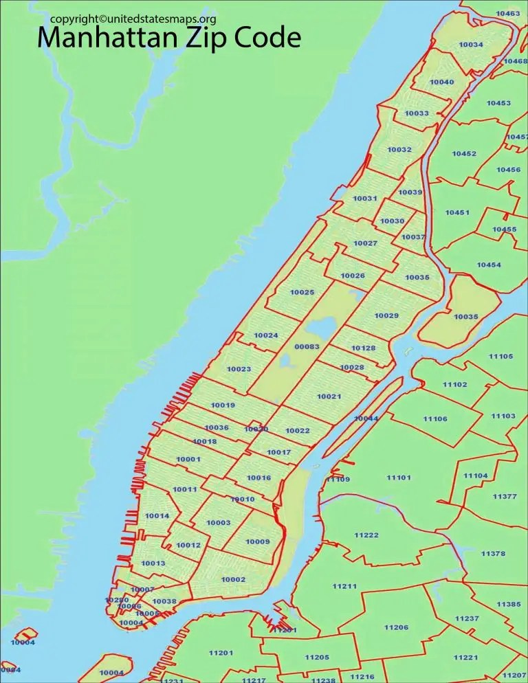 Manhattan ZIP Code Map Printable PDF Manhattan Map By Zip Code 768x994 