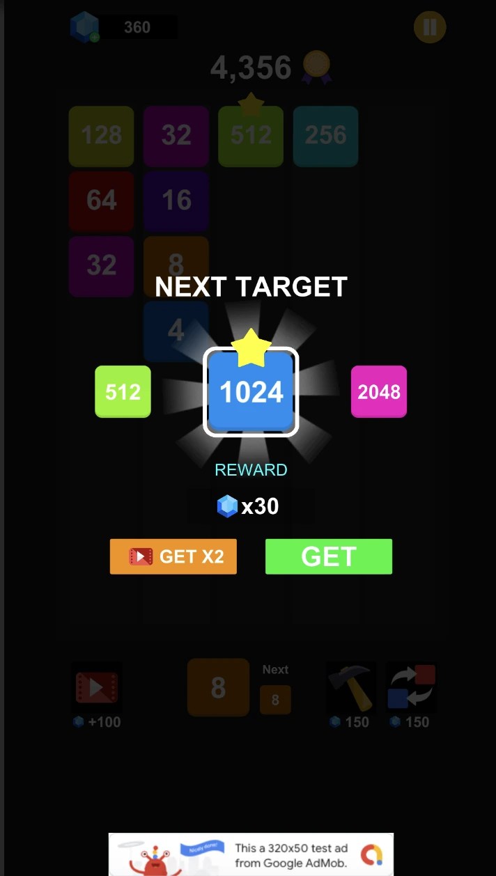 X2 Blocks 2048 Number Unity Source Code screenshot 2