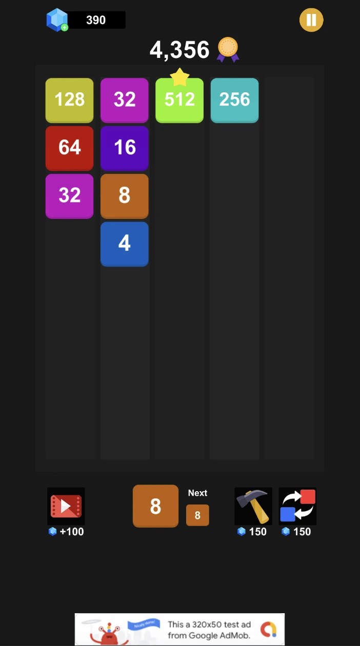 X2 Blocks 2048 Number Unity Source Code screenshot 1