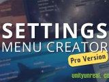 Unity Asset Settings Options Menu Creator Pro