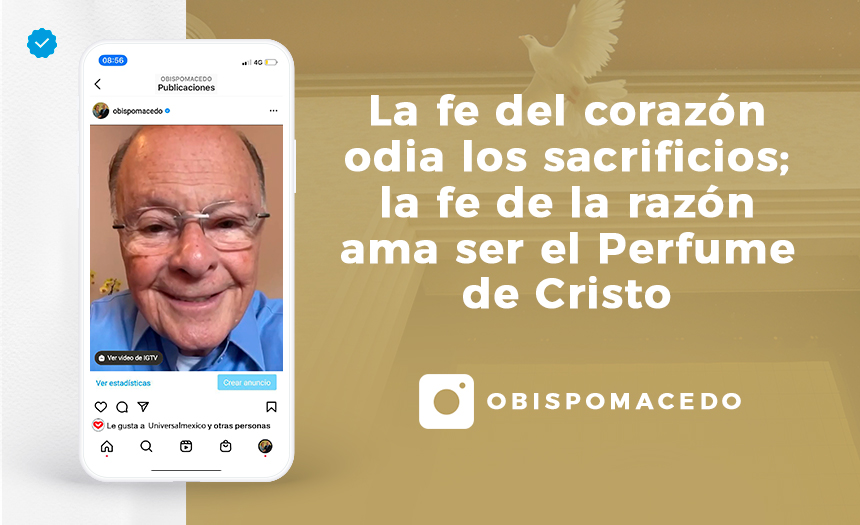 La fe del corazón odia los sacrificios; la fe de la razón ama ser el Perfume de Cristo