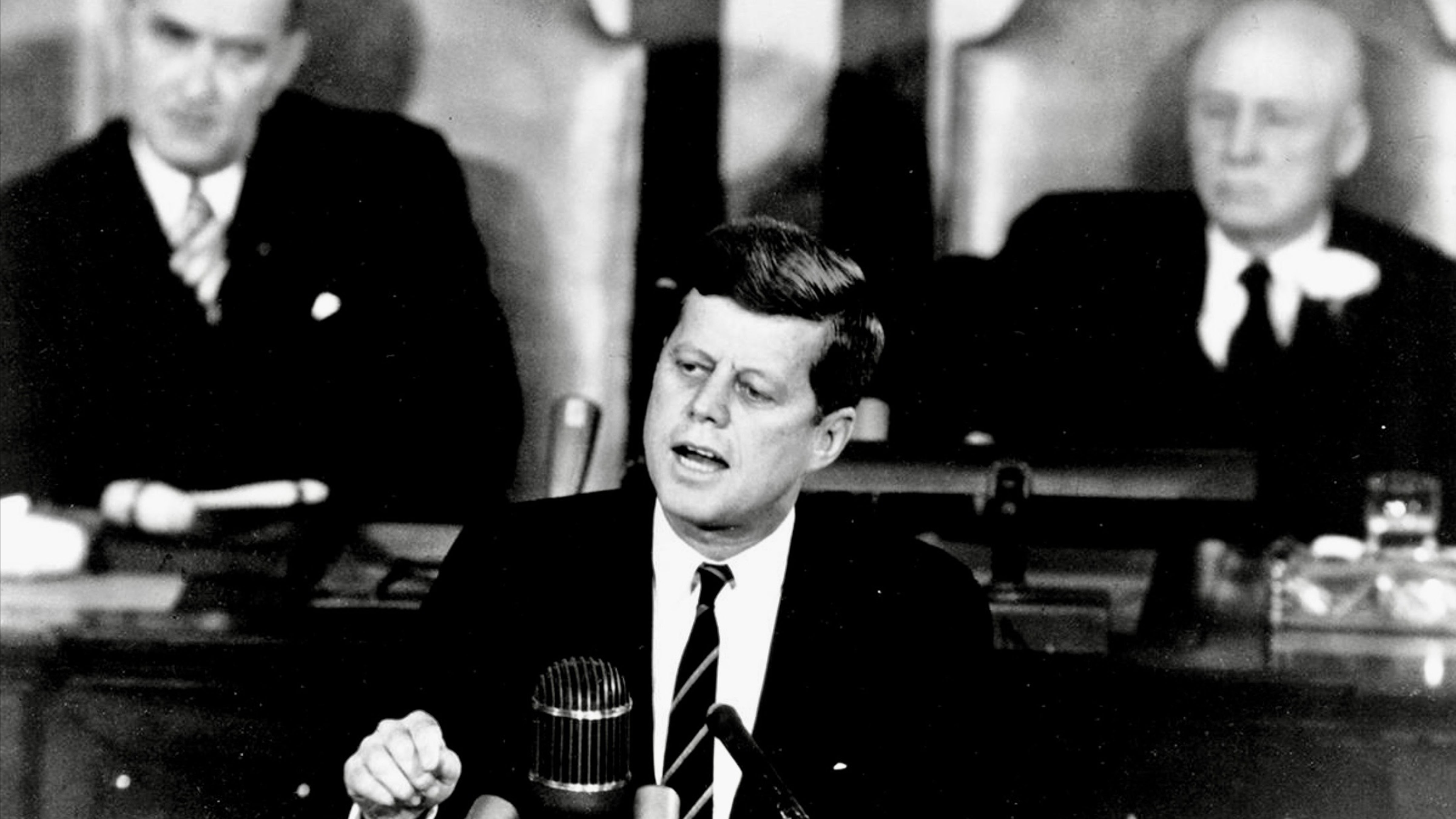 President John F. Kennedy addresses Congress in 1961 while announcing America’s goal of landing a man on the Moon before the end of the decade.