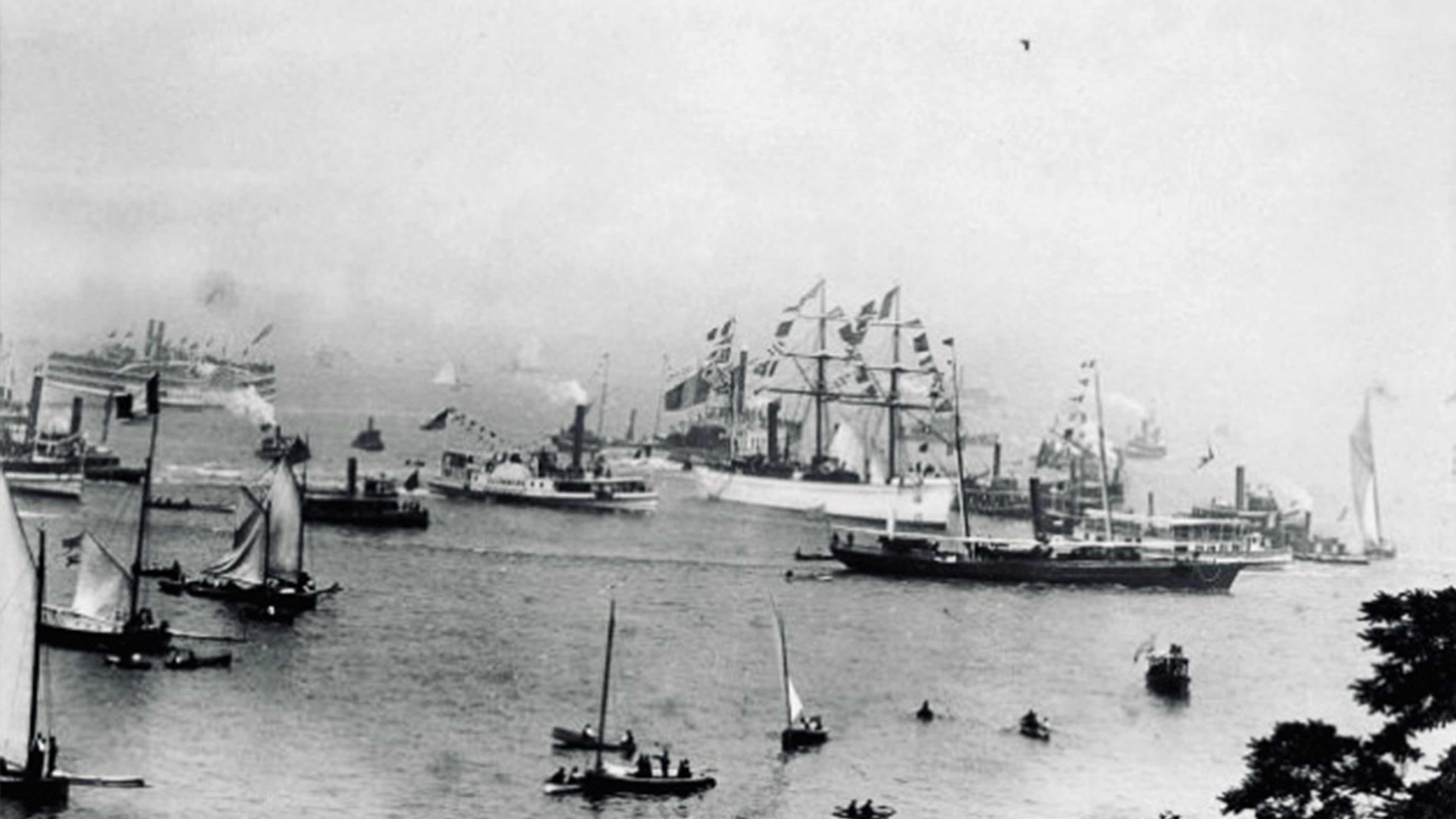 The French frigate Isère enters New York Harbor carrying the disassembled Statue of Liberty on June 17, 1885.