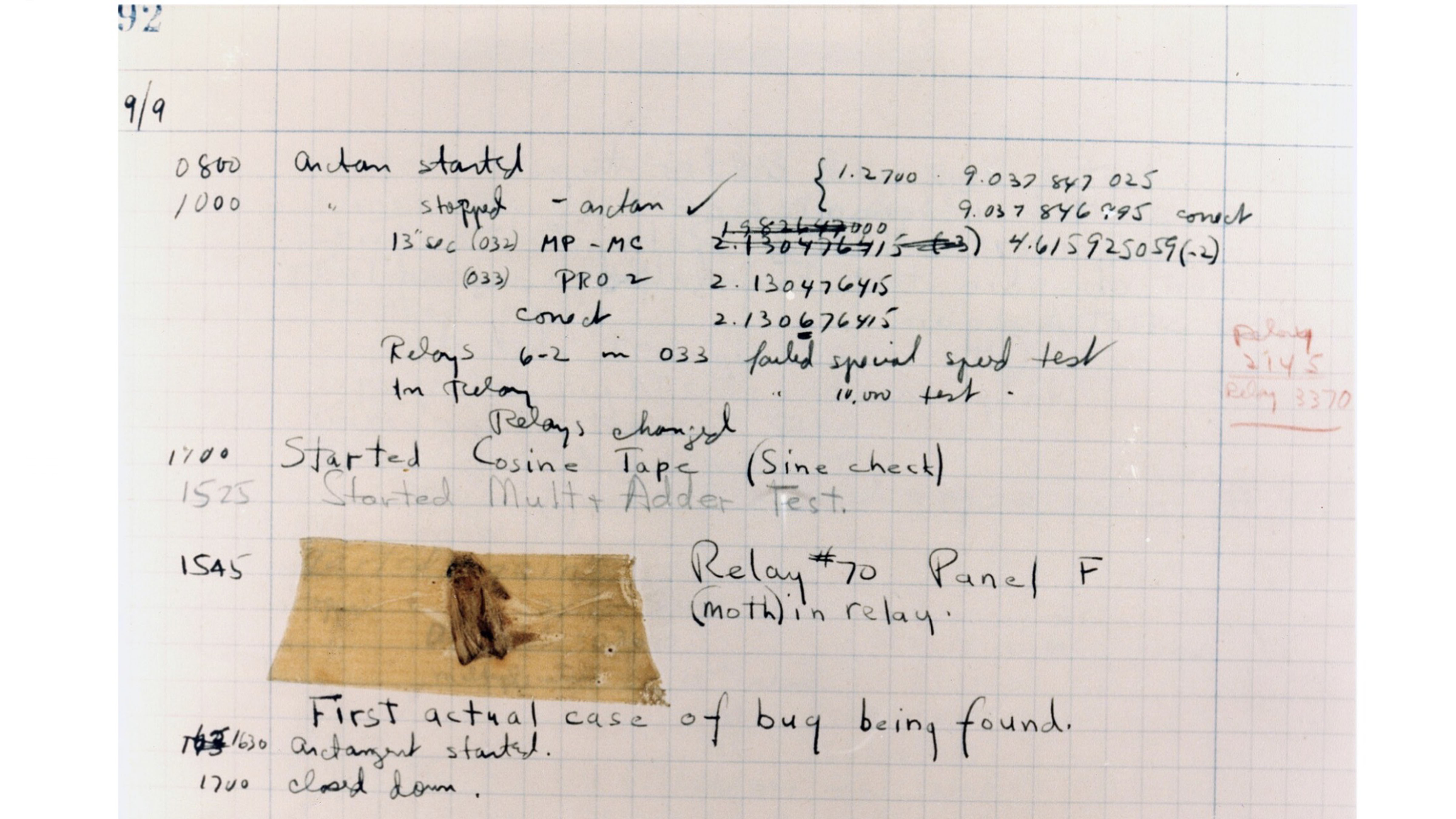 1947: The First Actual Computer Bug Is Found