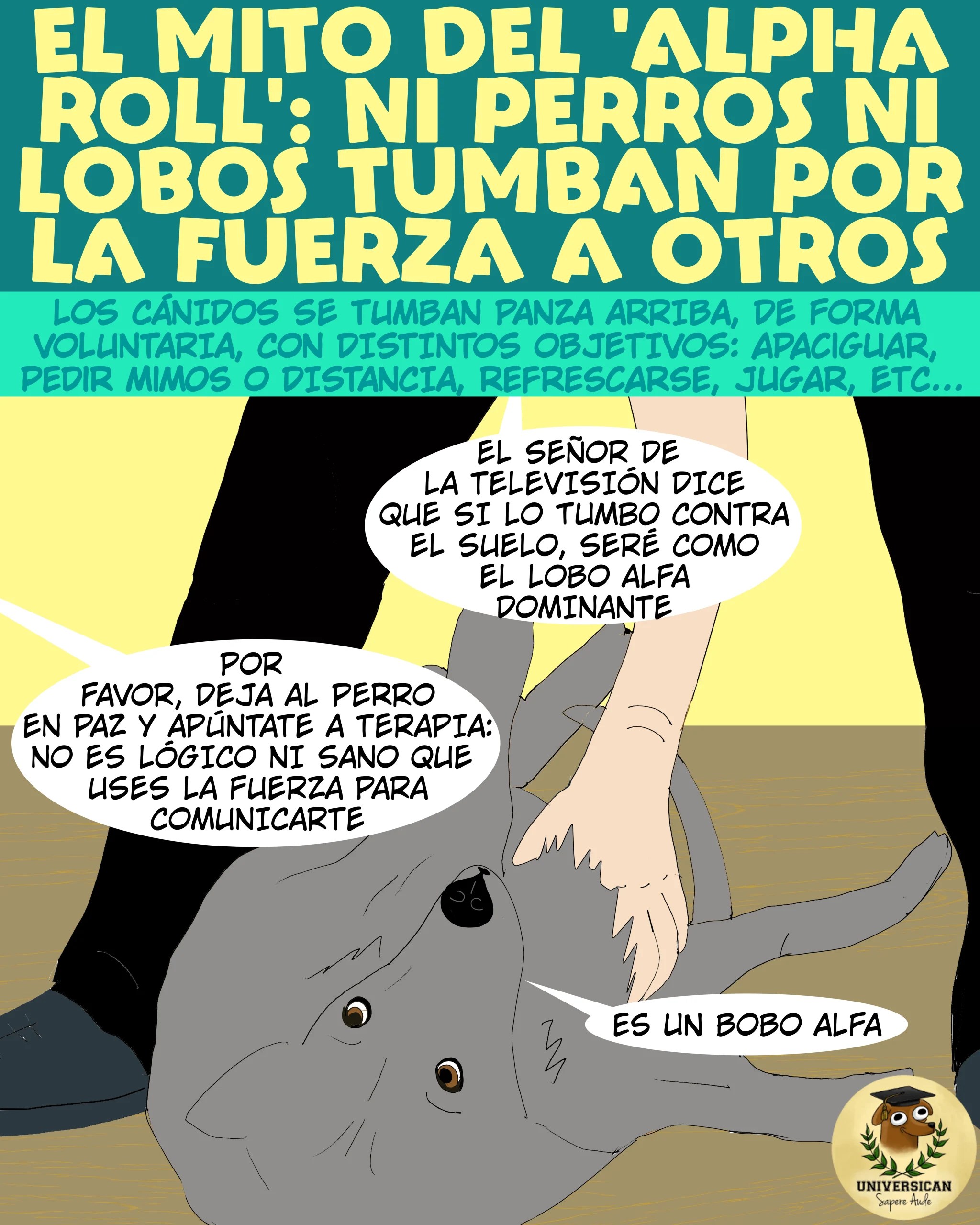 Cómic educativo sobre etología canina.