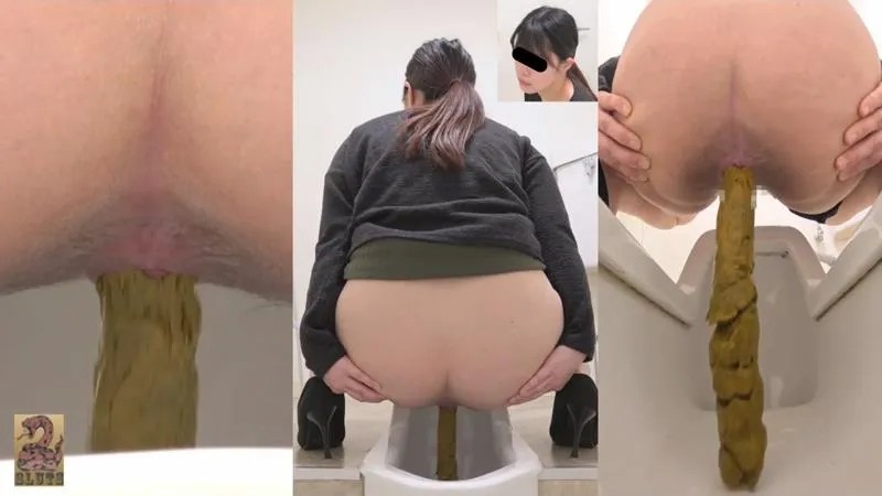 和式便器で踏ん張る大量うんこ脱糞素人女子「ふん～っ・・今日は久しぶりにいっぱい出そうだわ～」