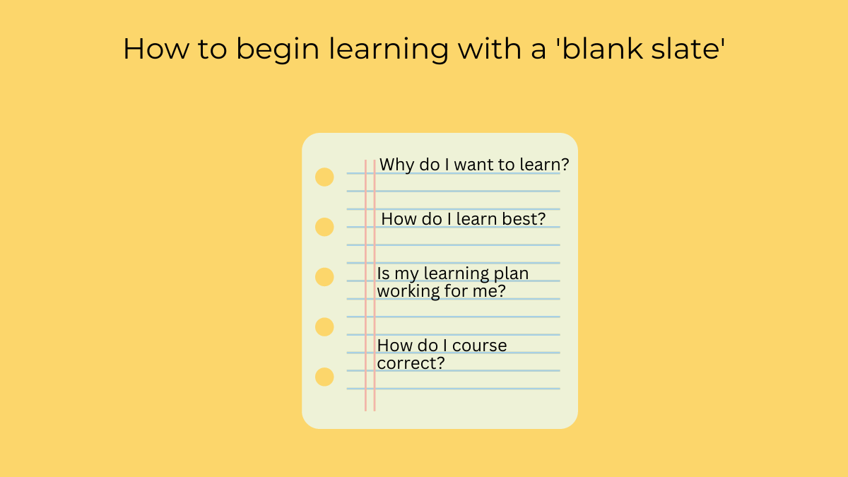 How to begin learning with a 'blank slate'