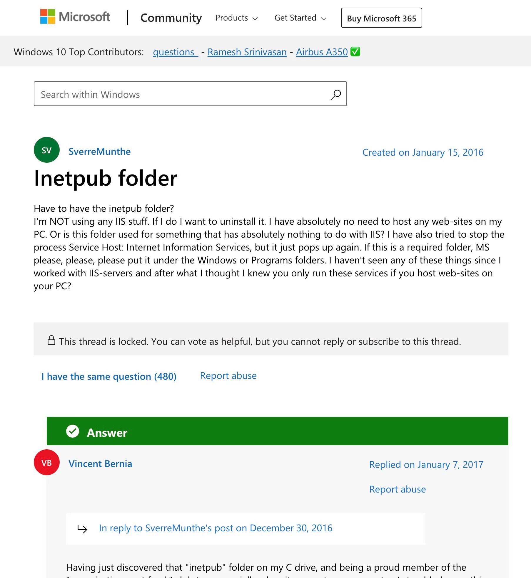 Microsoftサポートコミュニティの記事