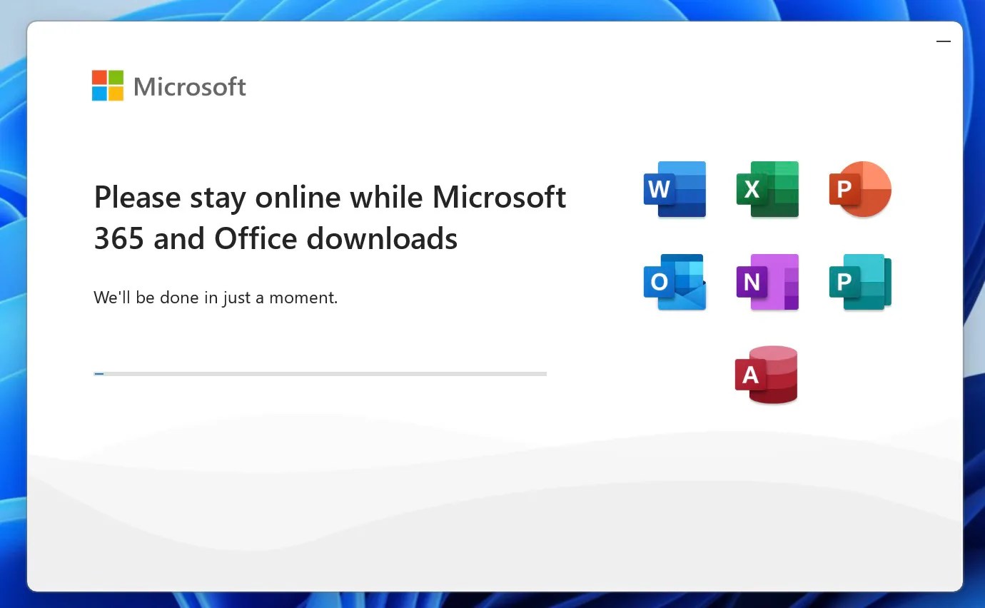 Officeインストール中の画面