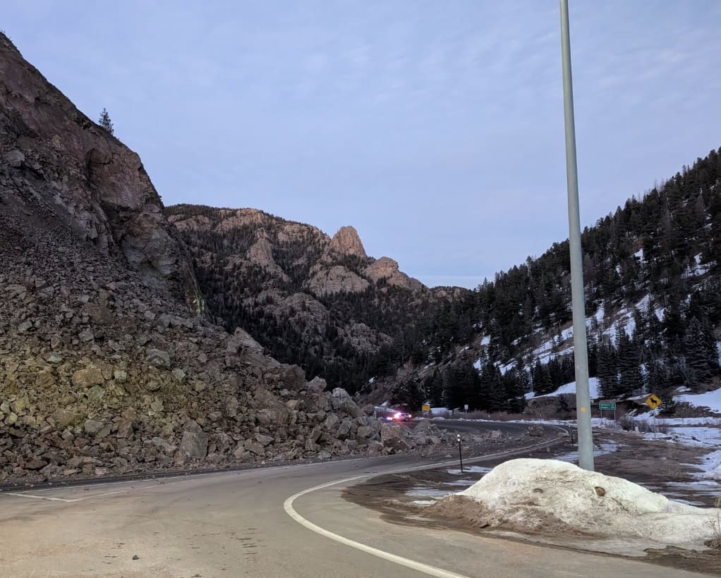 Rockslide in Custer County.