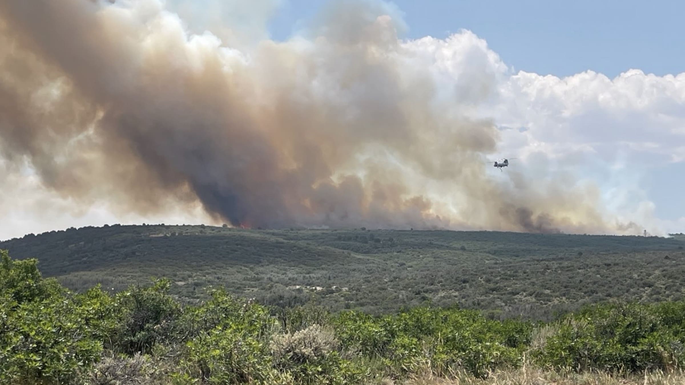 Wildfire in Black Canyon of the Gunnison National Park.