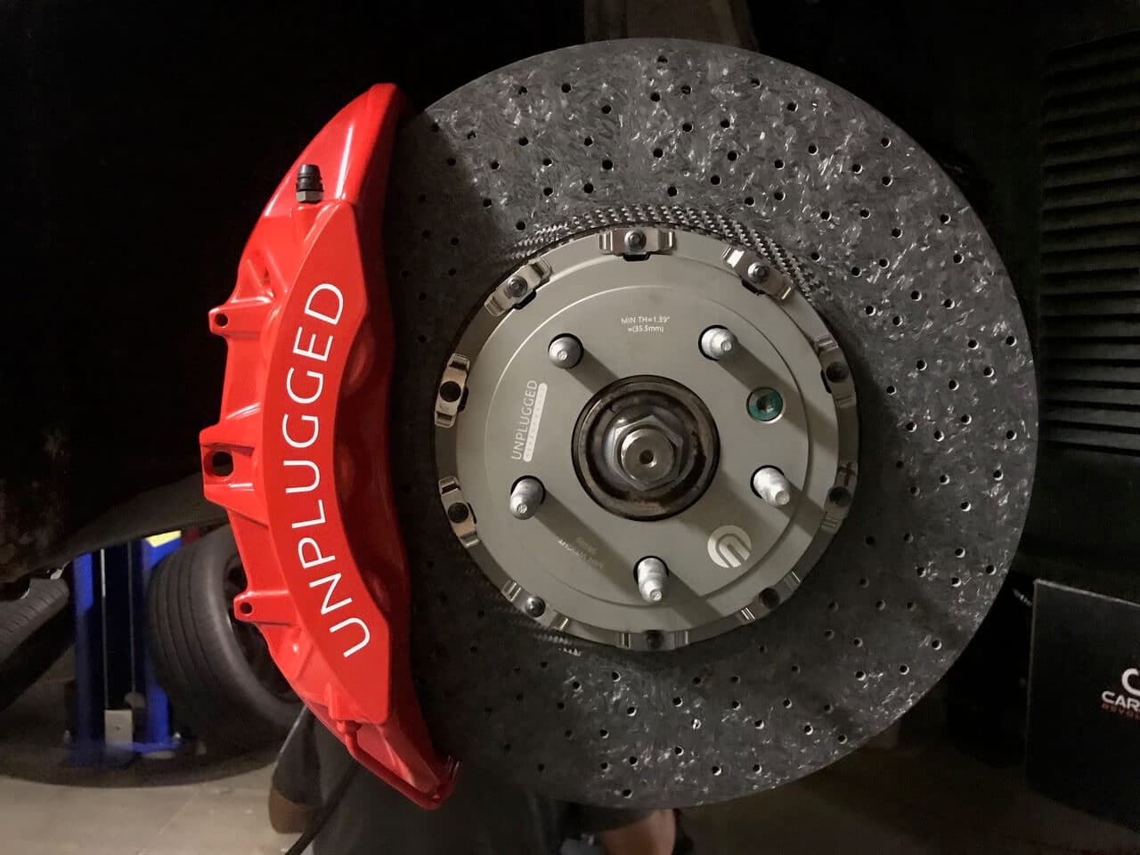 Unplugged performance superlight carbon ceramic front big brake kit for