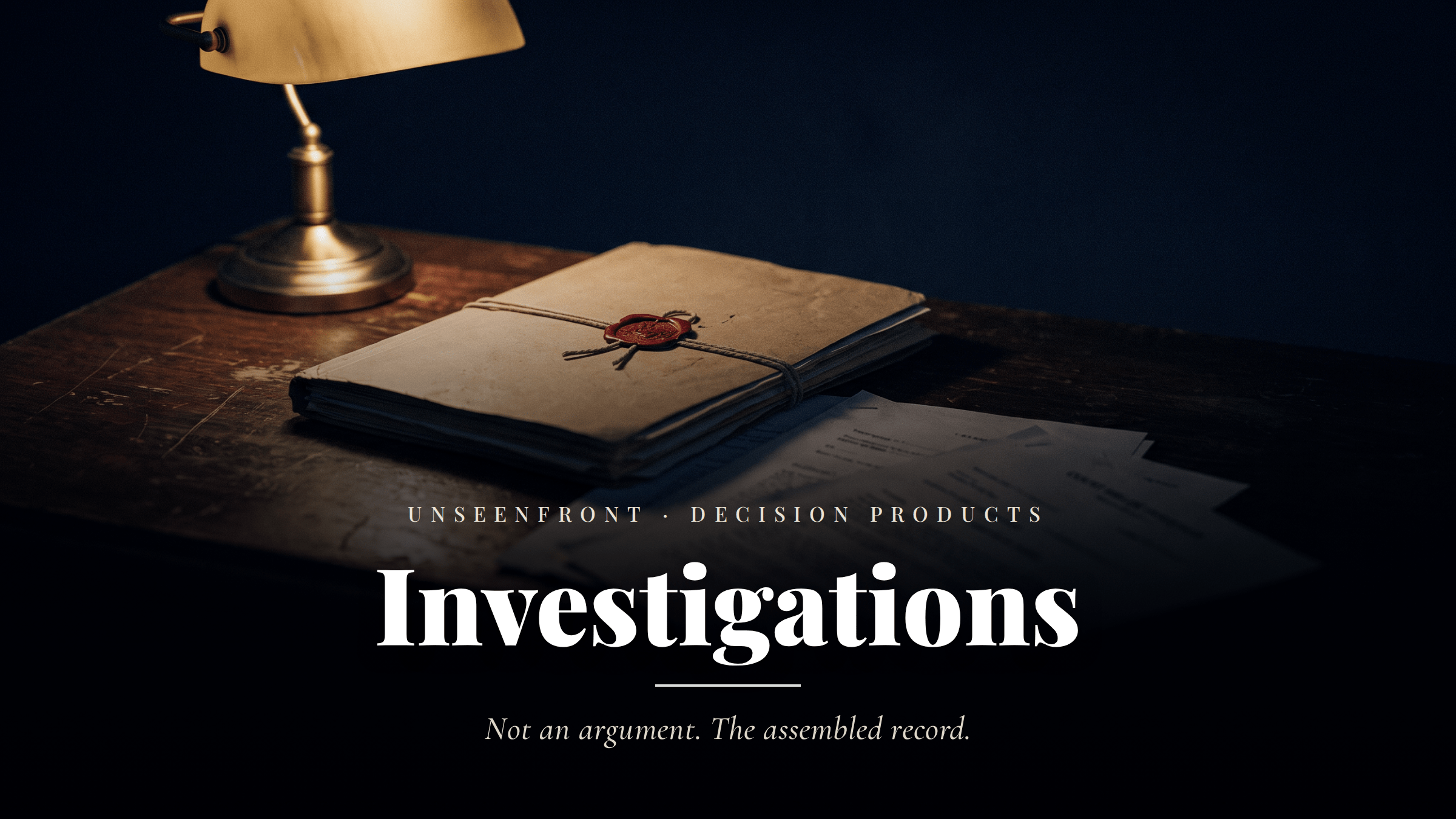 Investigations — not an argument, the assembled record