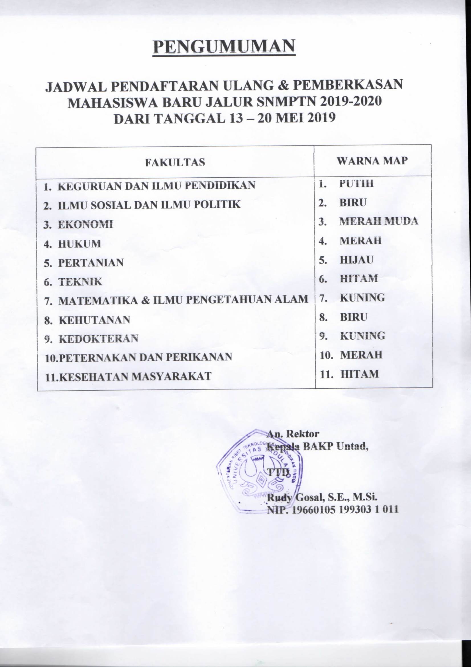 Masukkan nomor pendaftaran snmptn dan tanggal lahir. Jadwal Pendaftaran Ulang Pemberkasan Mahasiswa Baru Jalur Snmptn 2019 2020 Universitas Tadulako