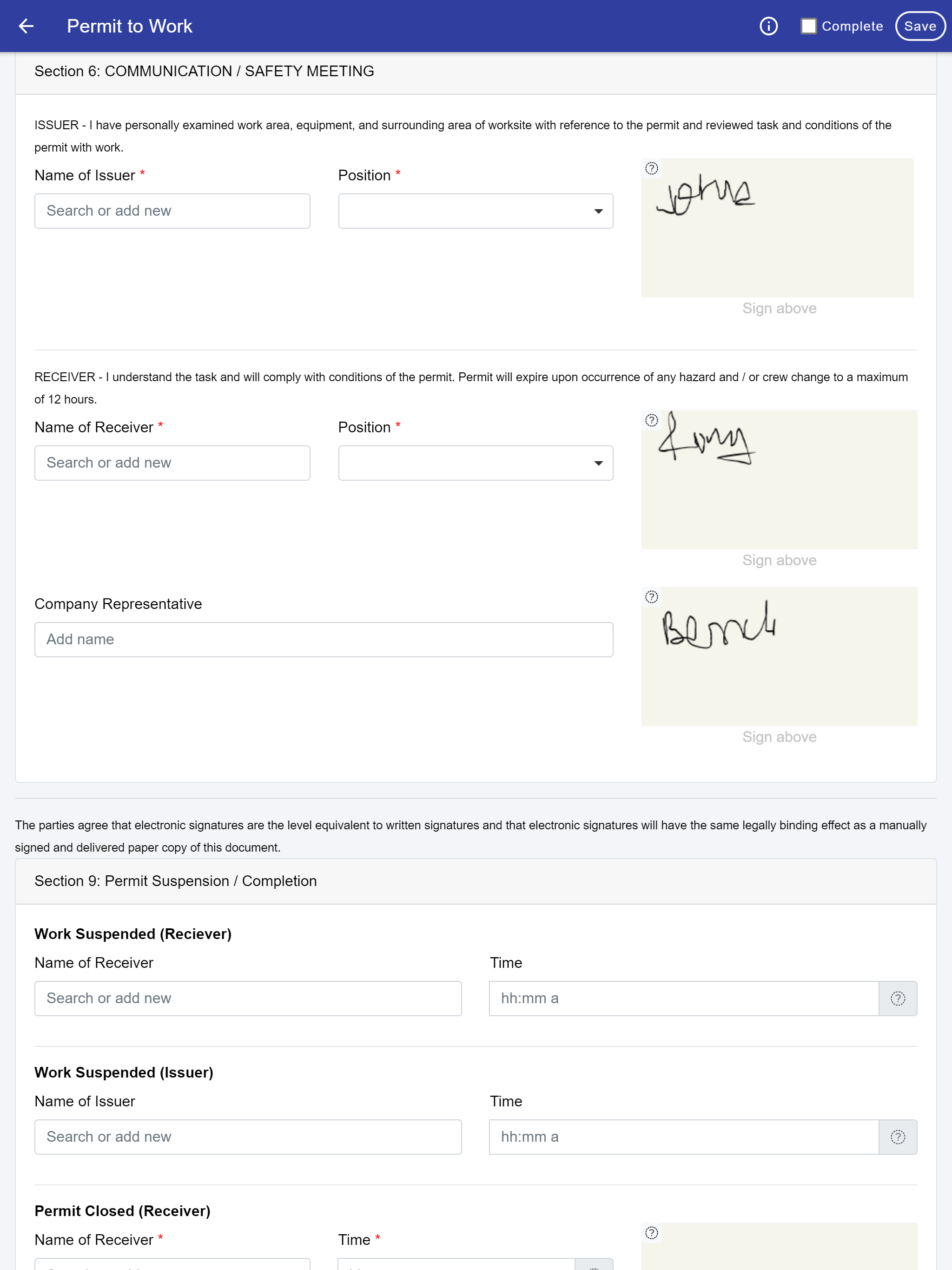 Safe Work Permit App Digital Permit to Work Unvired Mobile EAM