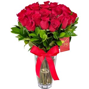 30 Rosas en Florero