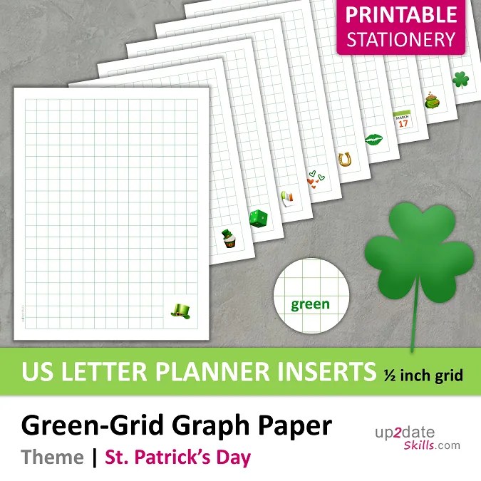 green grid graph paper for st patrick s day up2dateskills