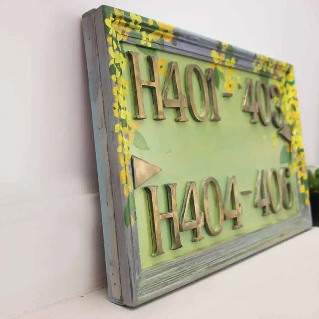 Bespoke Address Boards - Custom Made Artworks | Upcycld Art Upcycldart Address Boards Laburnum 01