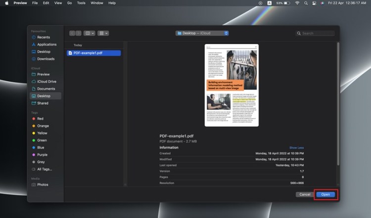 add photo to pdf mac