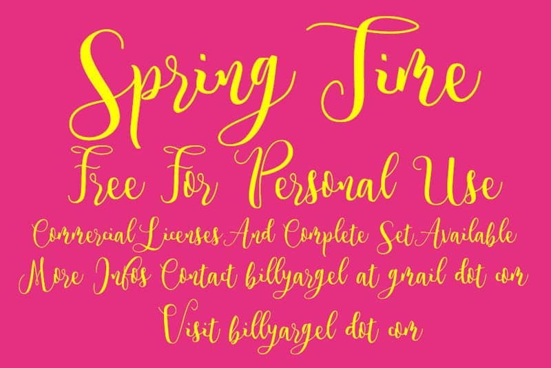 Spring Time Script Font