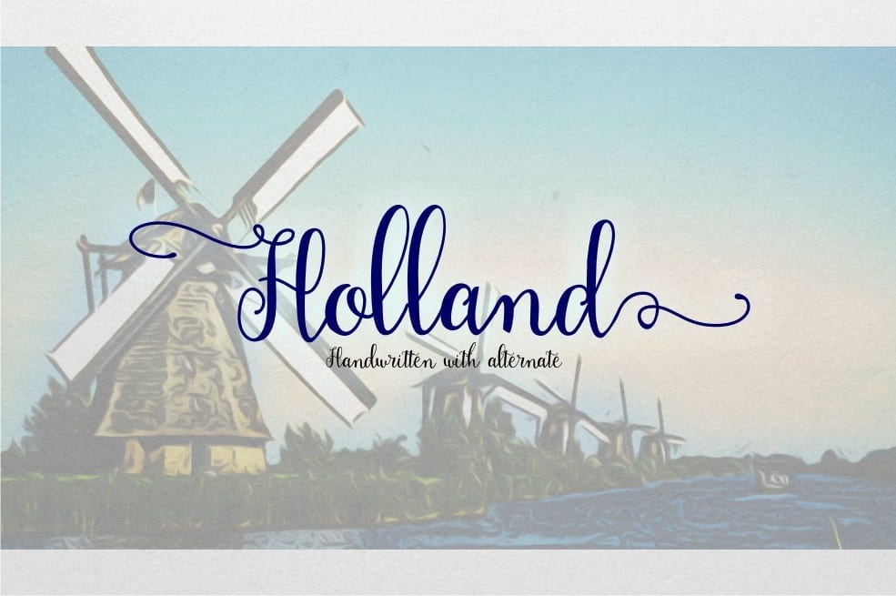 Holland Script Handwriting Font - UpFonts