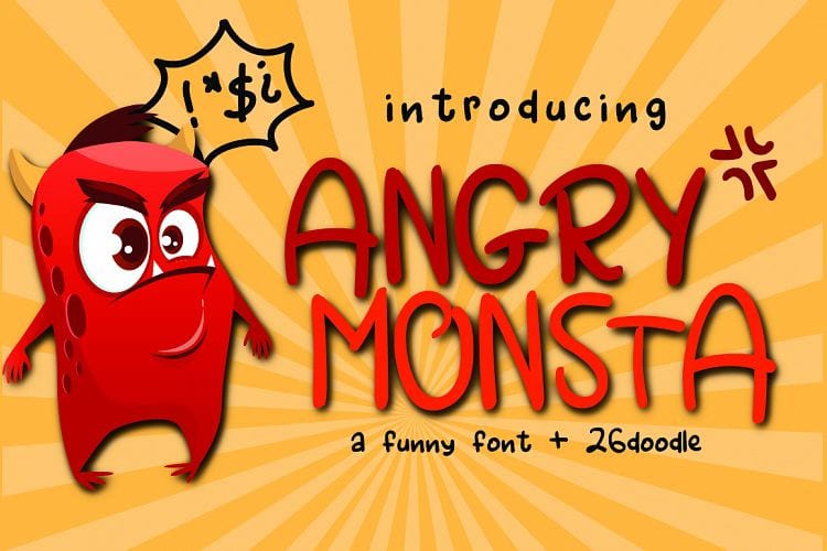 Angry Monsta Handwritten Font UpFonts
