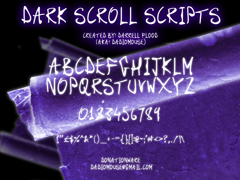 Dark Scroll Scripts Font