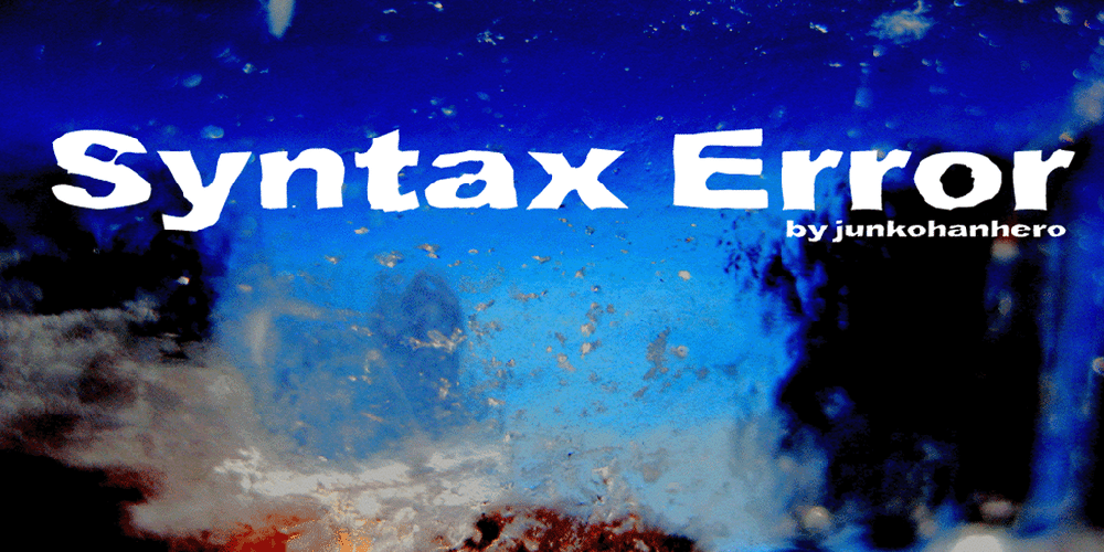 Syntax Error Font