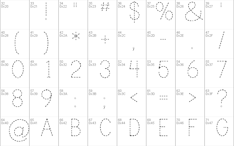 Print Dashed Font