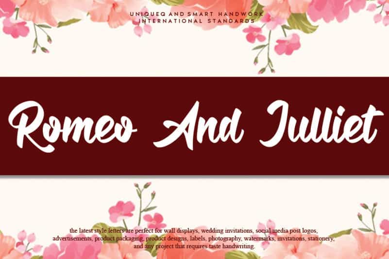 Romeo And Julliet Script Font