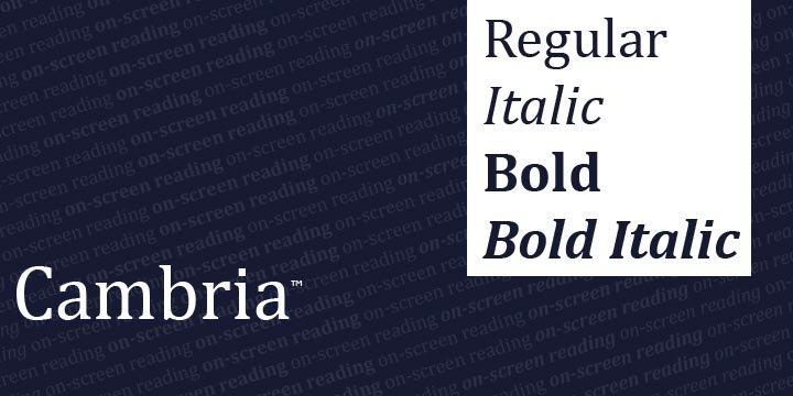 Cambria Font