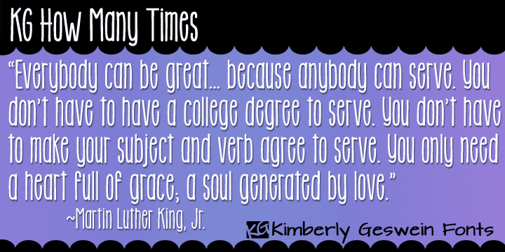 KG How Many Times Font