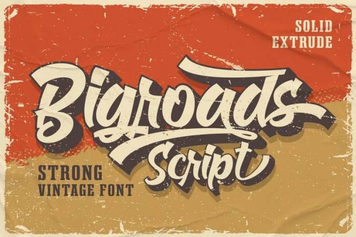 Bigroads Script - Retro Font - UpFonts