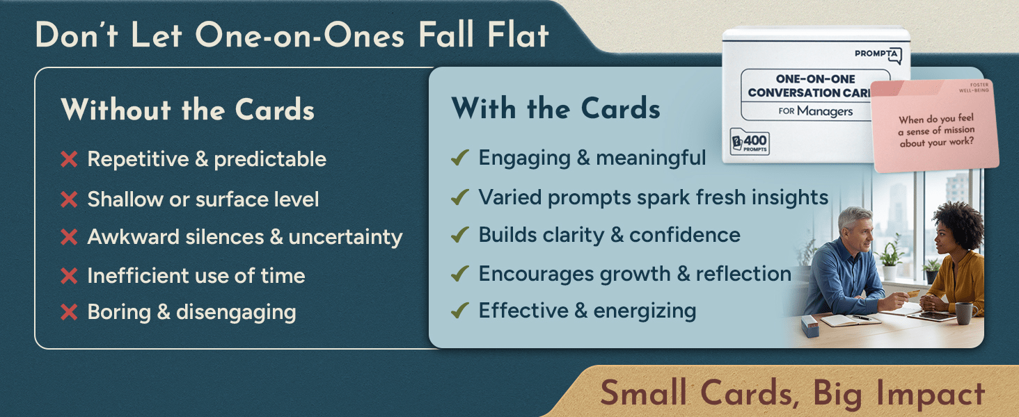 Prompta One-on-One Conversation Cards for Managers Comparison Chart