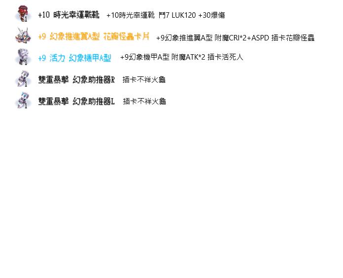 Ro 道具編號道具 裝備相關資料 Tbtky