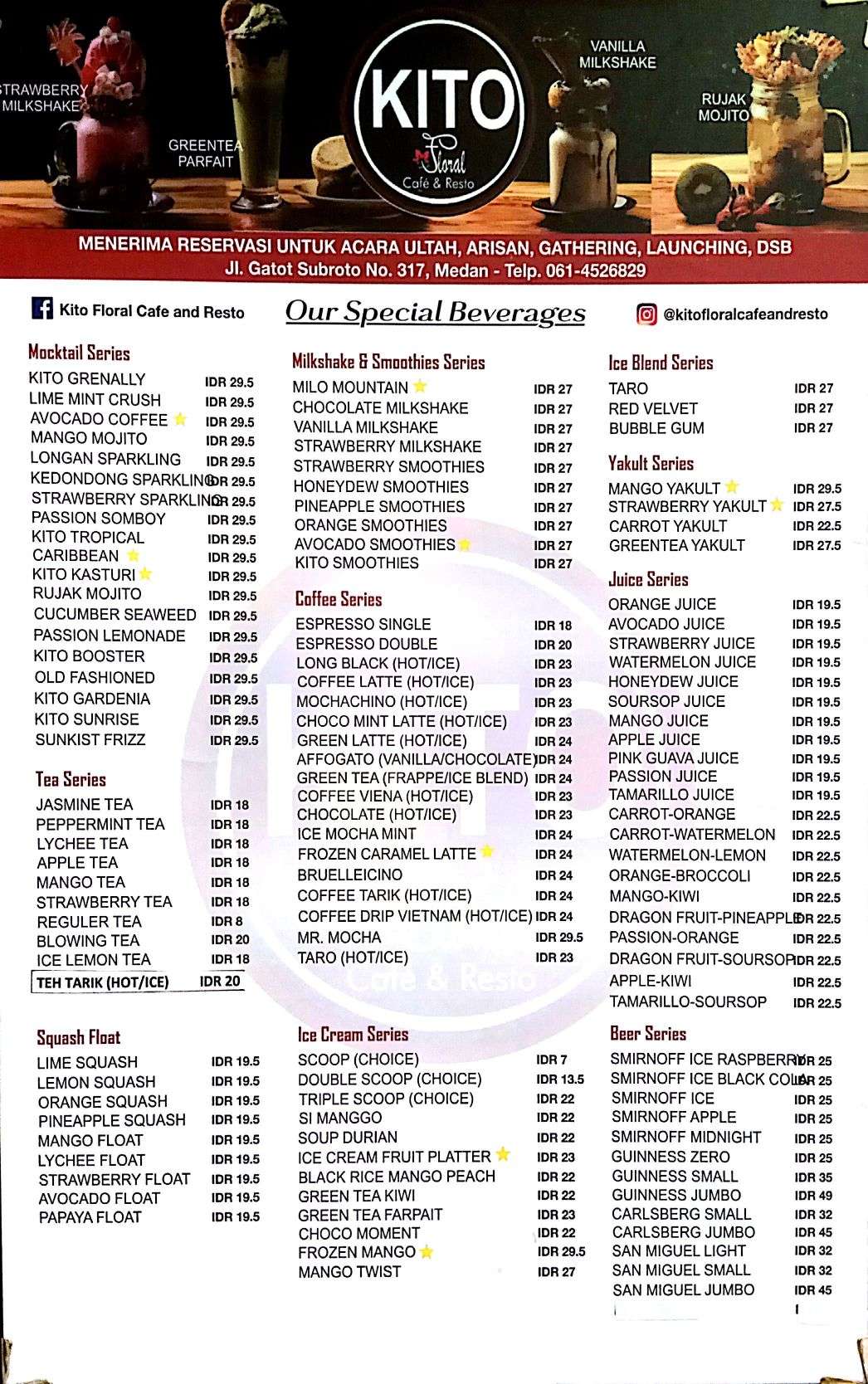 Kafe yang sebenarnya masih satu manajemen dengan kito art garden dan kito floral cafe ini bisa kok dijadikan lokasi untuk ngadain gathering. Kito Floral Cafe And Resto Menu Medan Crazfood