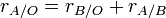 r_{A/O} = r_{B/O} + r_{A/B} \,\!
