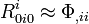 R^i_{0i0} \approx \Phi_{, ii}