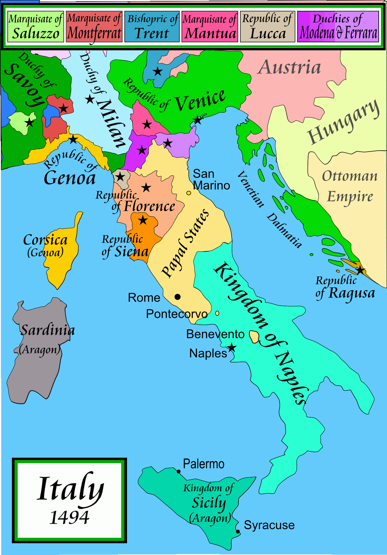 Italian War Of 1494 98 Wikipedia Italy 1494 AD 