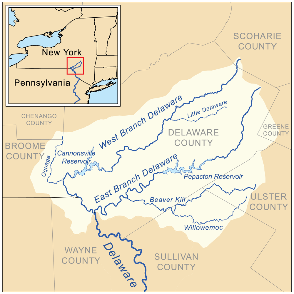 West Branch Delaware River Wikipedia Delaware Headwaters Map 