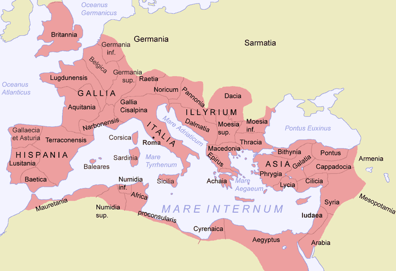 The Roman Empire at its greatest extent