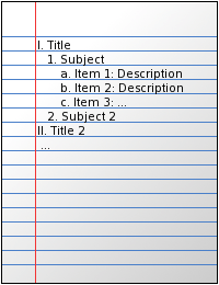 Note taking/outline format
