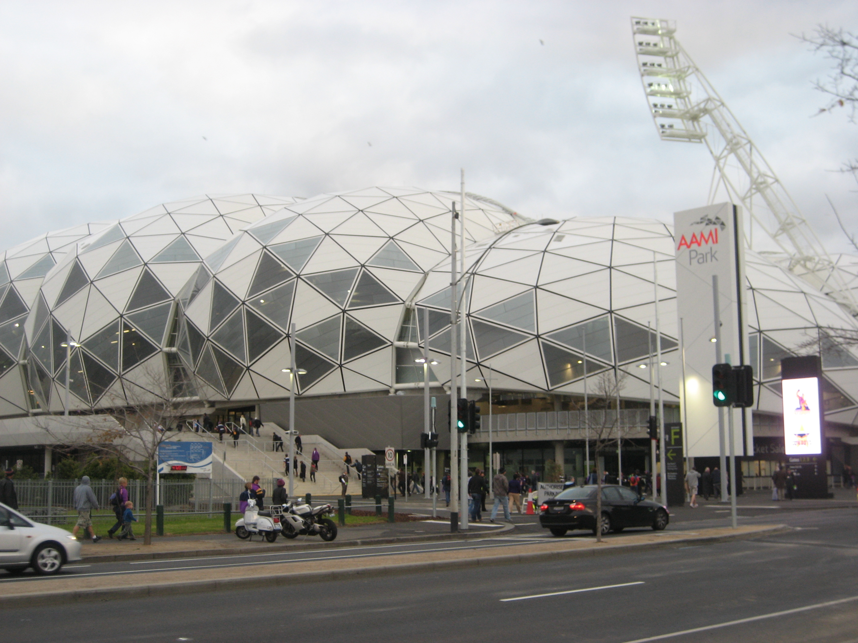 Melbourne Rectangular Stadium vu de l'extèrieur